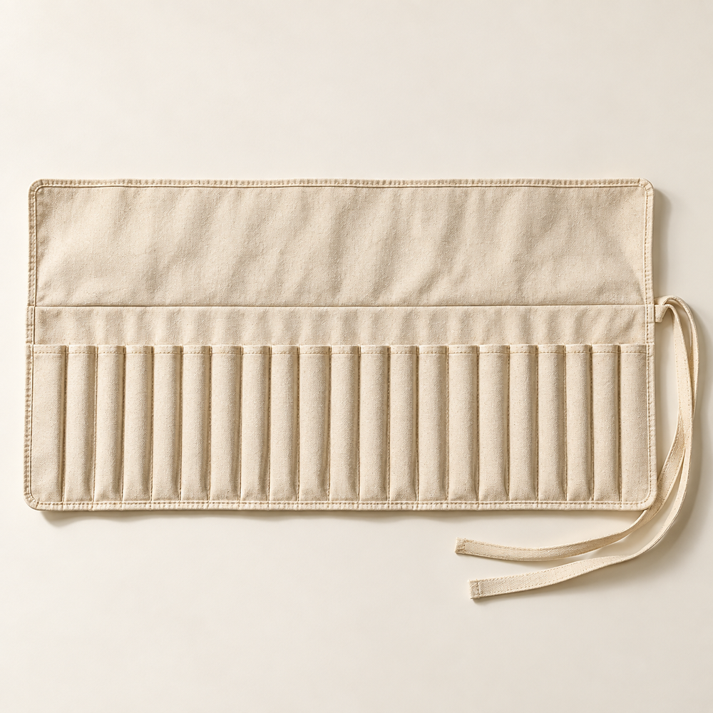 Penselenrol van canvas — conceptvisualisatie a.made Atelier