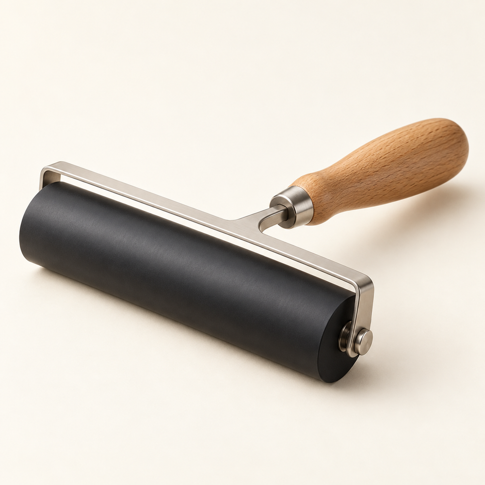 Inktroller 15 cm, zacht rubber — conceptvisualisatie a.made Atelier