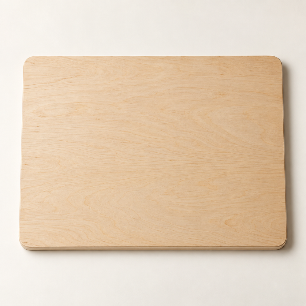 Houten boetseerplank A3 — conceptvisualisatie a.made Atelier