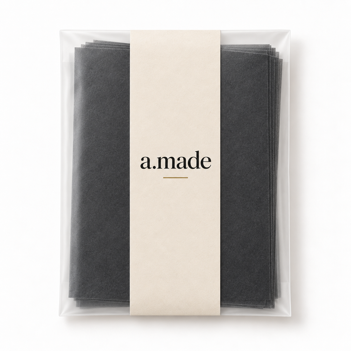 Ontwerpvisualisatie: Carbon transferpapier – pak in a.made materials verpakking
