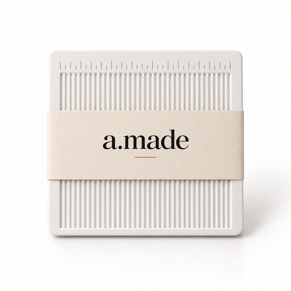Ontwerpvisualisatie: Mini scoring board in a.made materials verpakking
