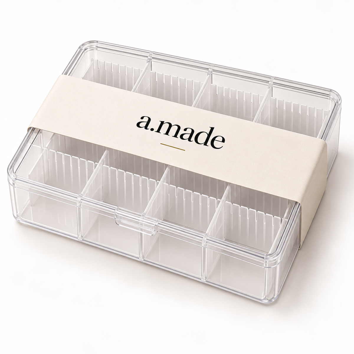 Ontwerpvisualisatie: Bobbin opbergbox in a.made materials verpakking