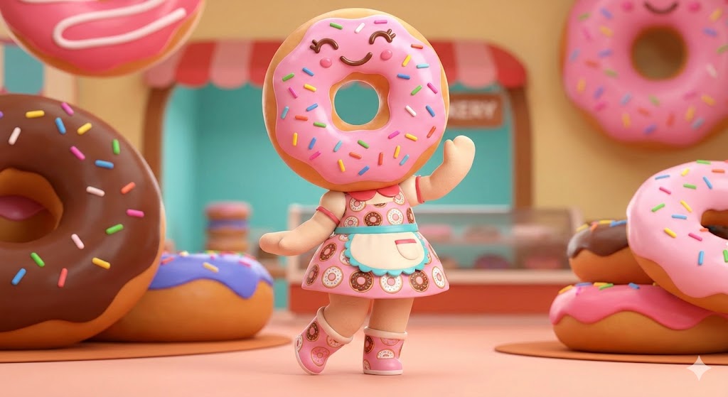 Geboorte-donut roze — handgemaakt door Anouk Linders